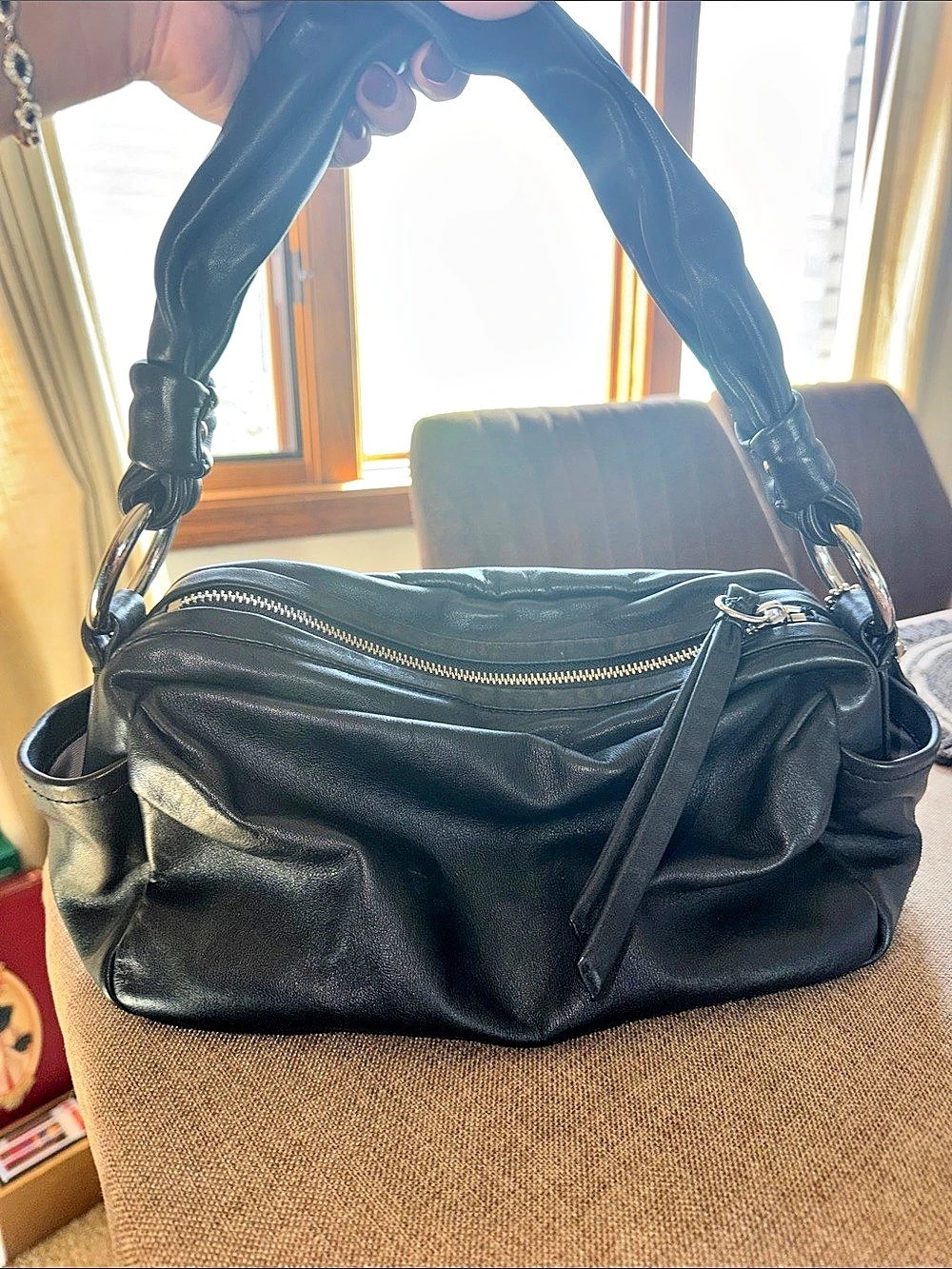 Coach Black Leather Shoulder Bag